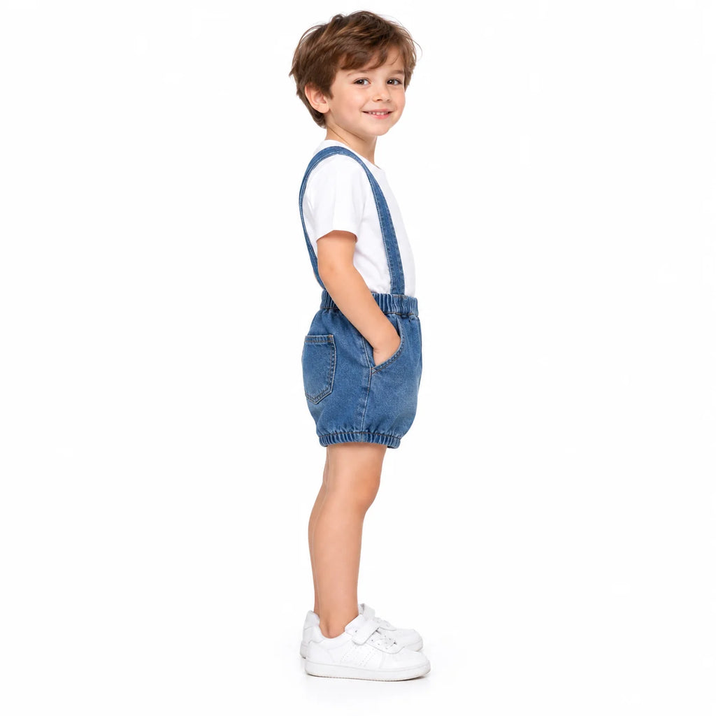 Boys' Denim Shorts with Straps
