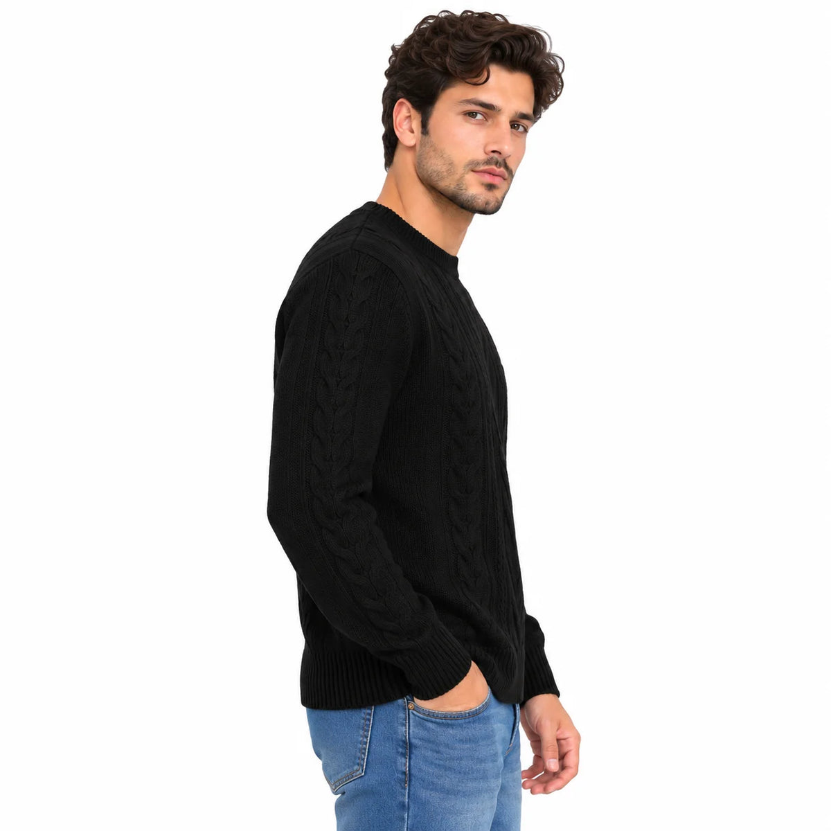 URBAN KISS بلوفر رجالي أسود