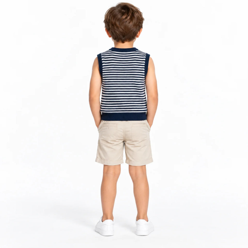Kids' Navy and White Striped Vest