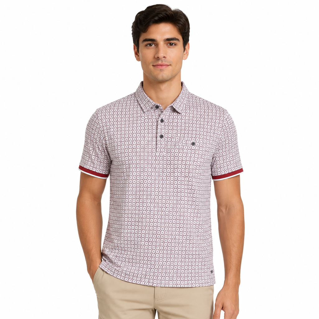 Men's checked polo shirt