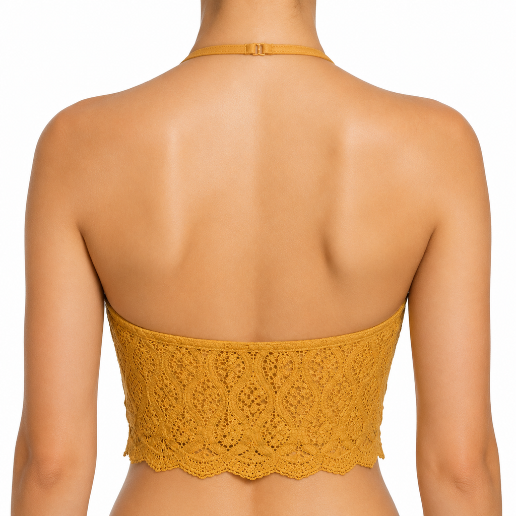 Gold Lace Halter Top