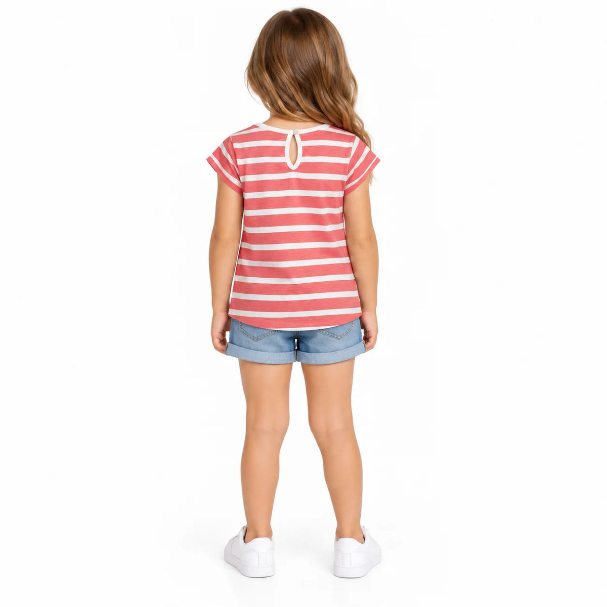 Kids' Pink and White Striped T-Shirt