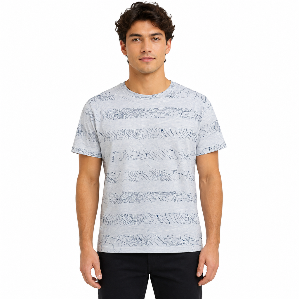 Men's Striped Topographic T-Shirt