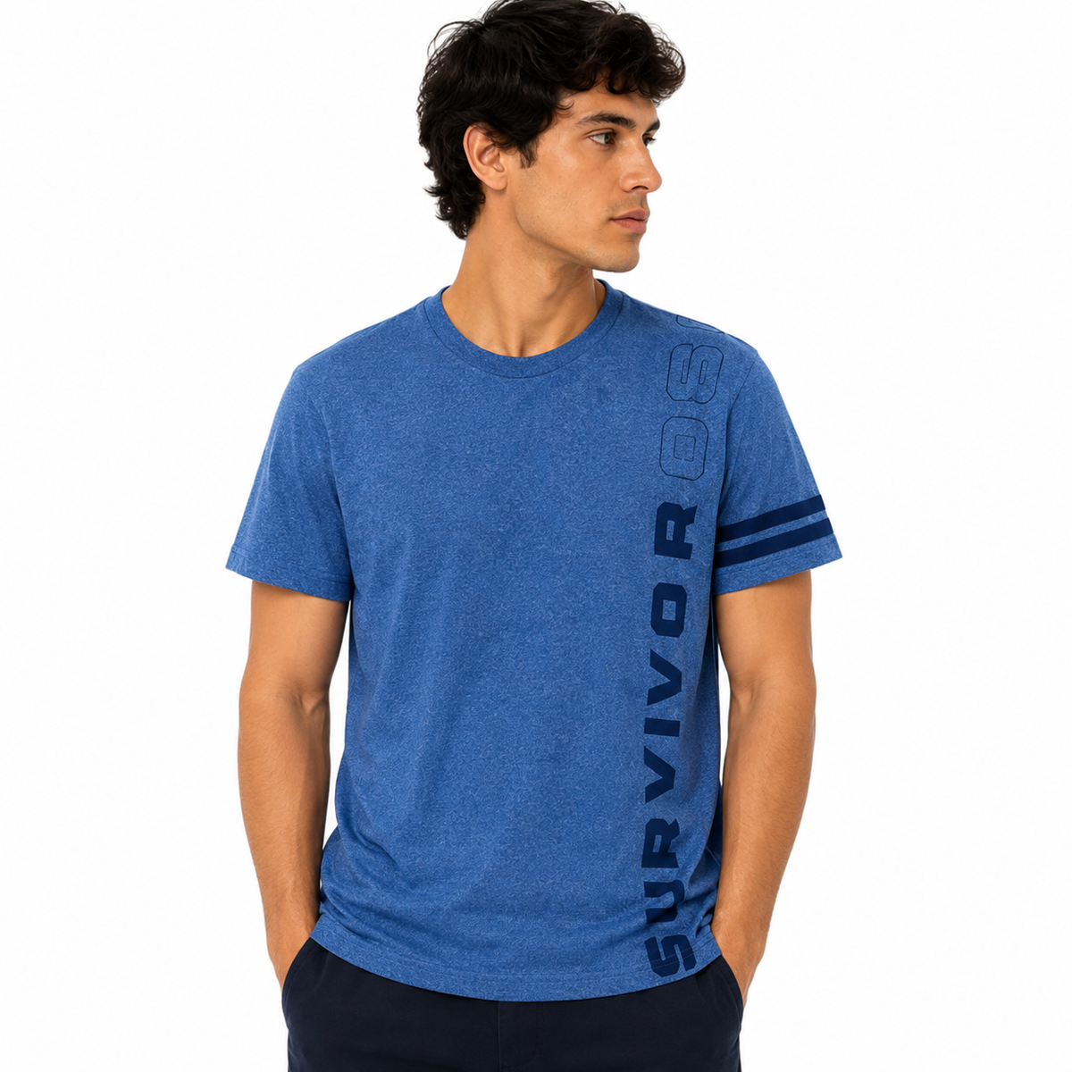 Blue striped t-shirt