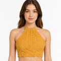 Gold Lace Halter Top