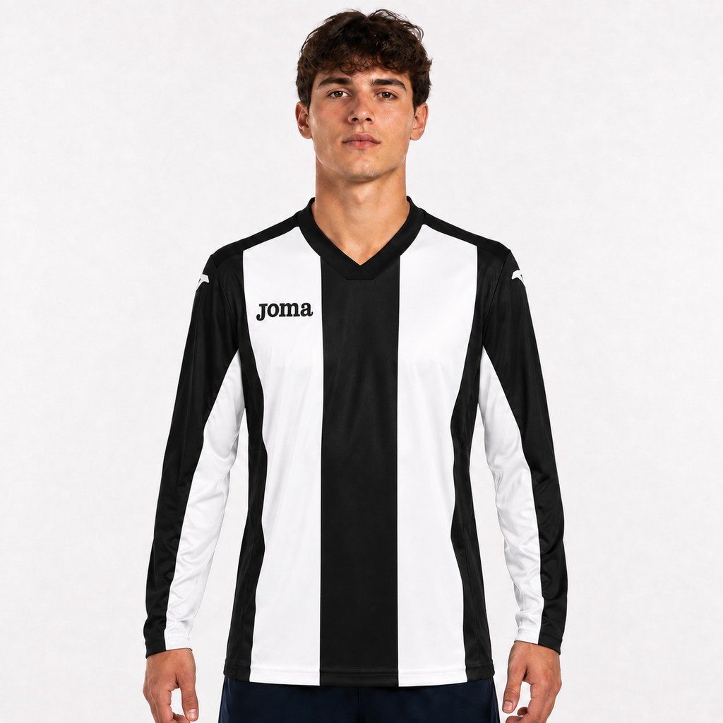 Joma Striped T-Shirt Black and White