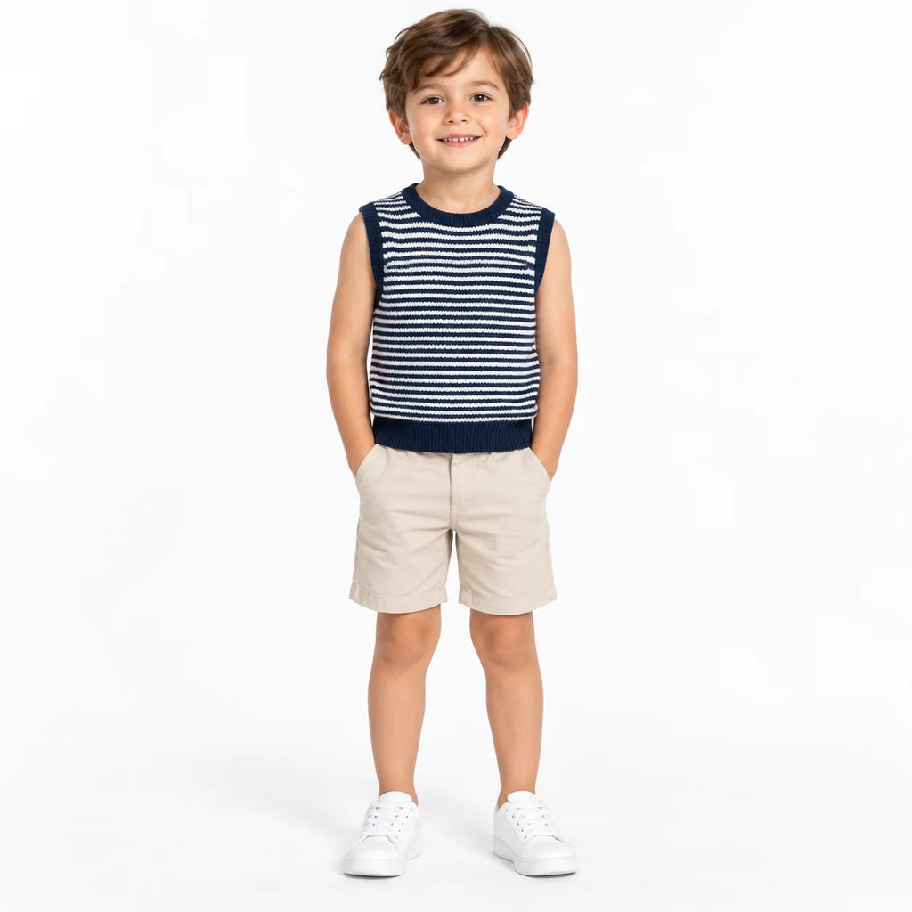 Kids' Navy and White Striped Vest