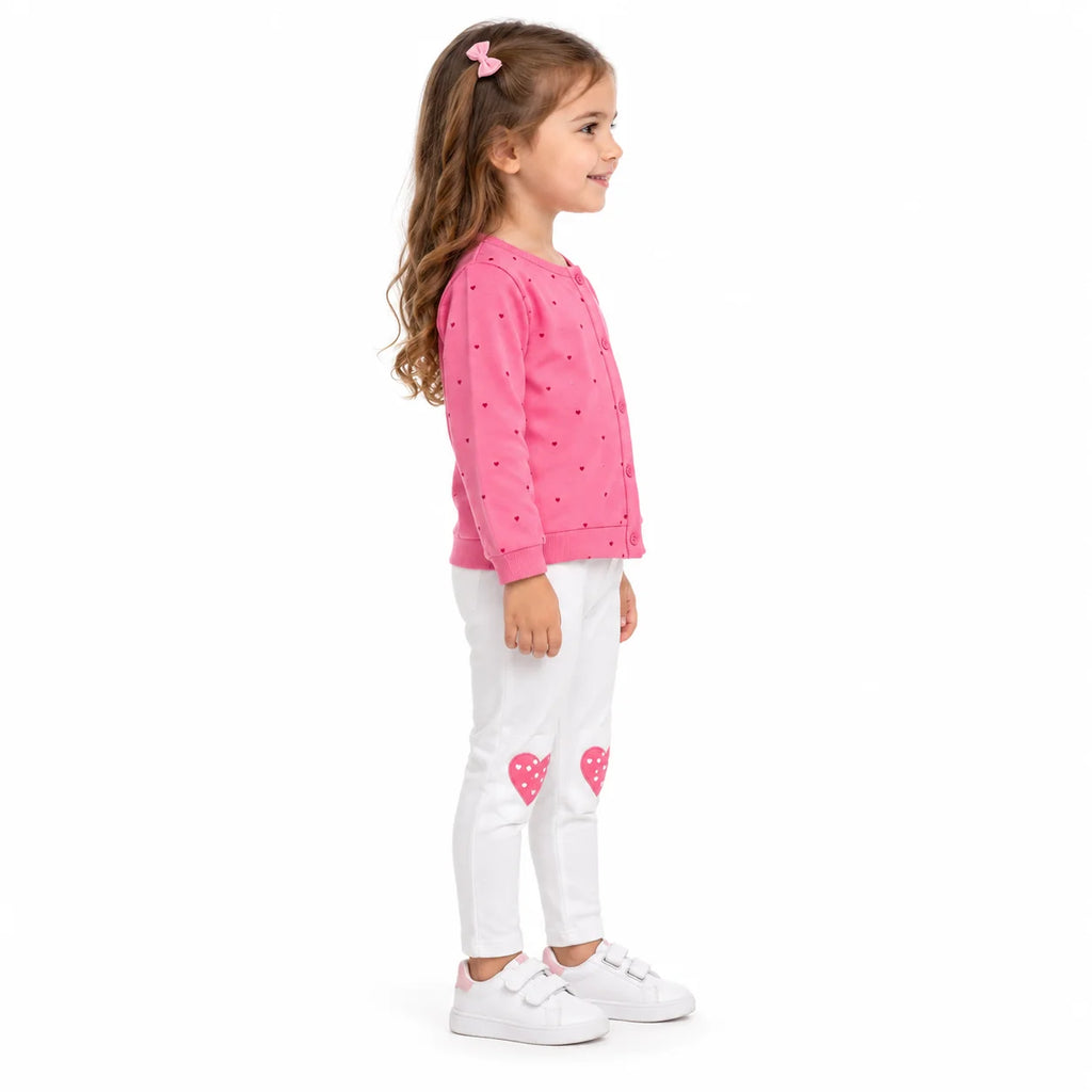 Girls' Pink Set with Hearts