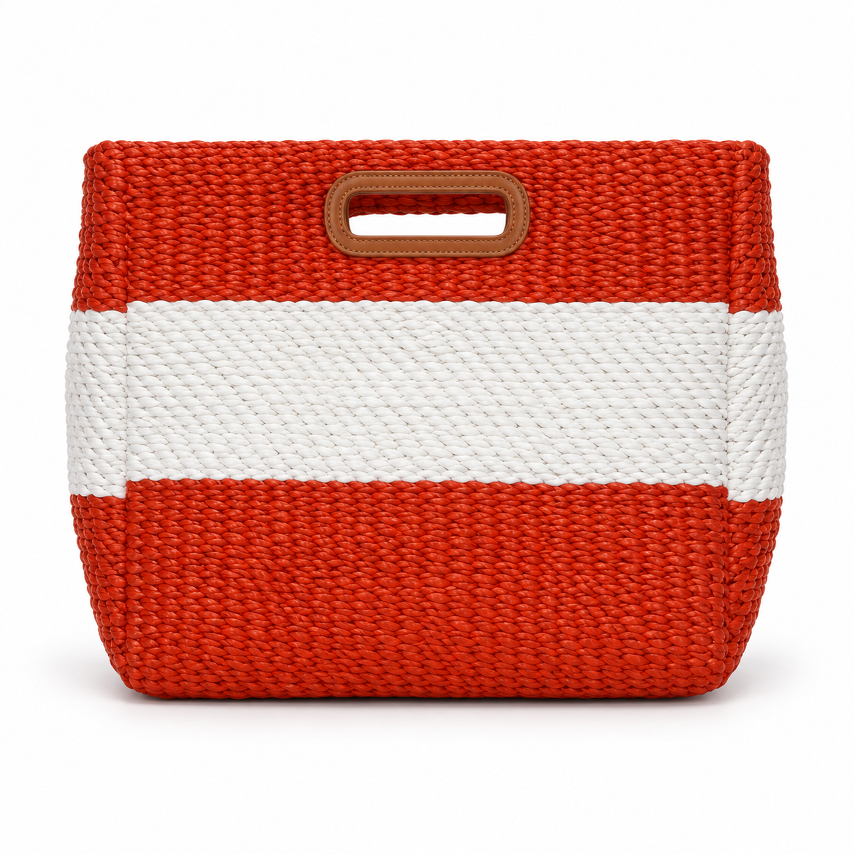 Red White Woven Bag