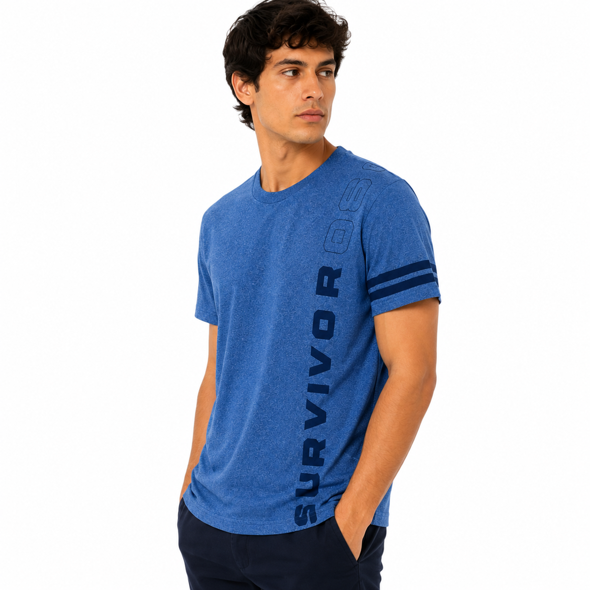 Blue striped t-shirt