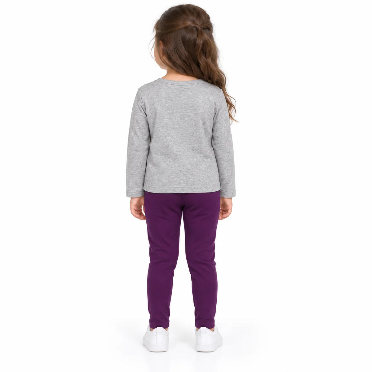 Kids' Gray and Purple Printed Set