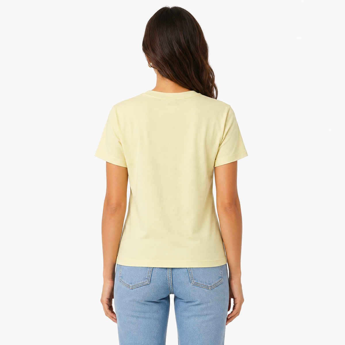 Women's Plain Light Yellow T-Shirt