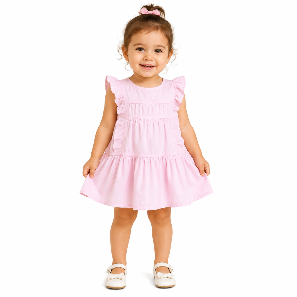 Pink ruffled dress