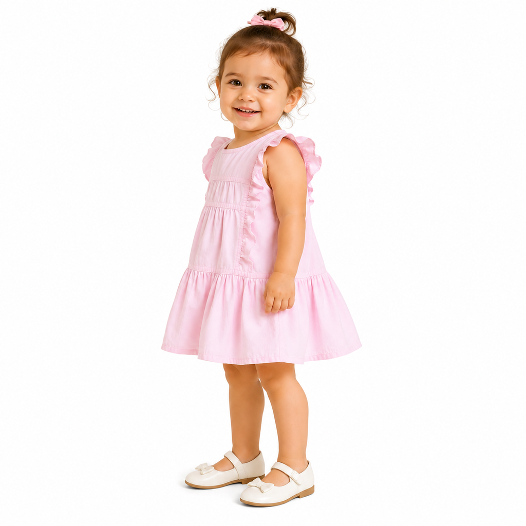 Pink ruffled dress