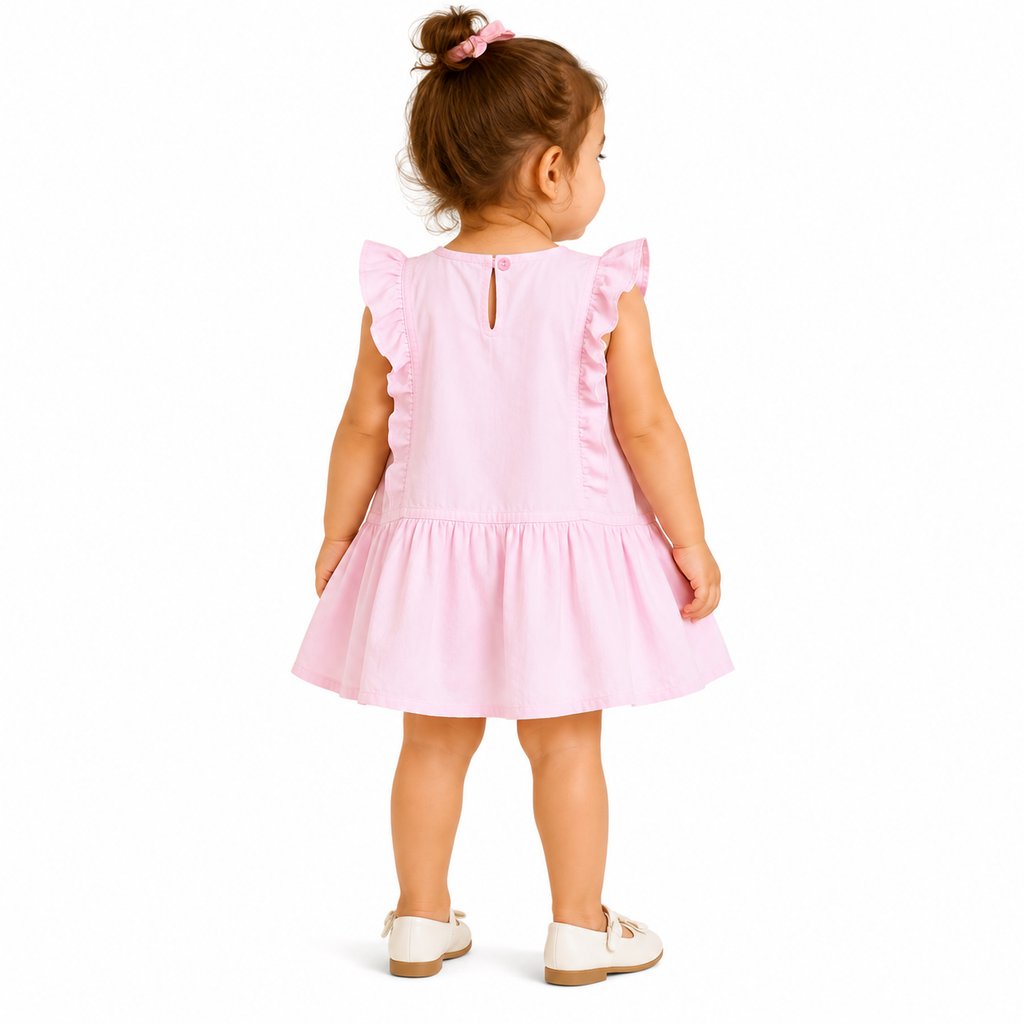 Pink ruffled dress