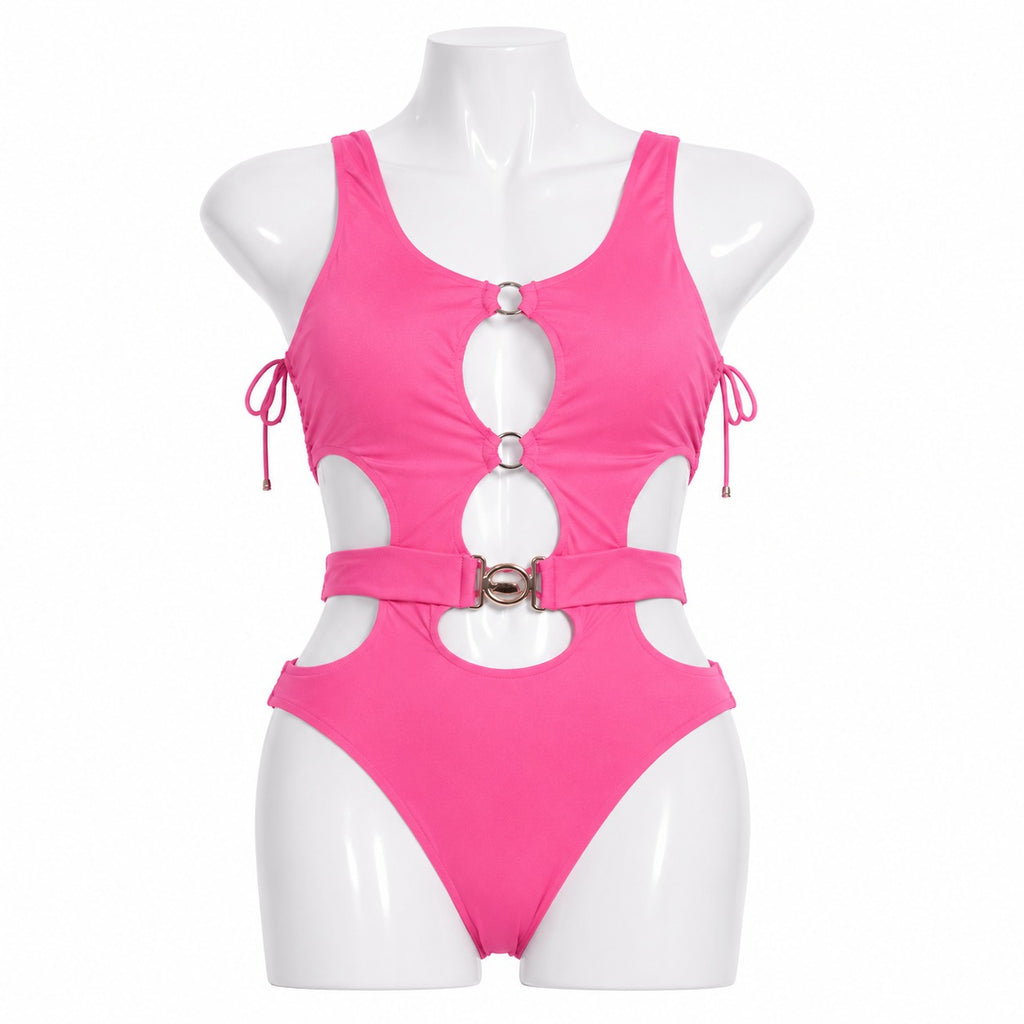 Bold pink swimsuit