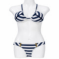 Stylish navy striped bikini