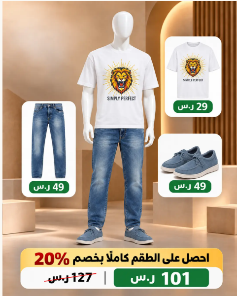 طقم رجالي بطبعة الأسد