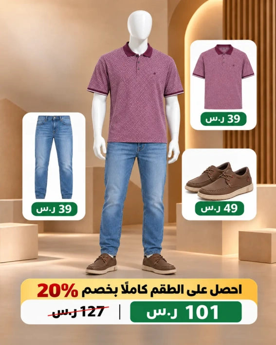 طقم بولو كلاسيك عصري