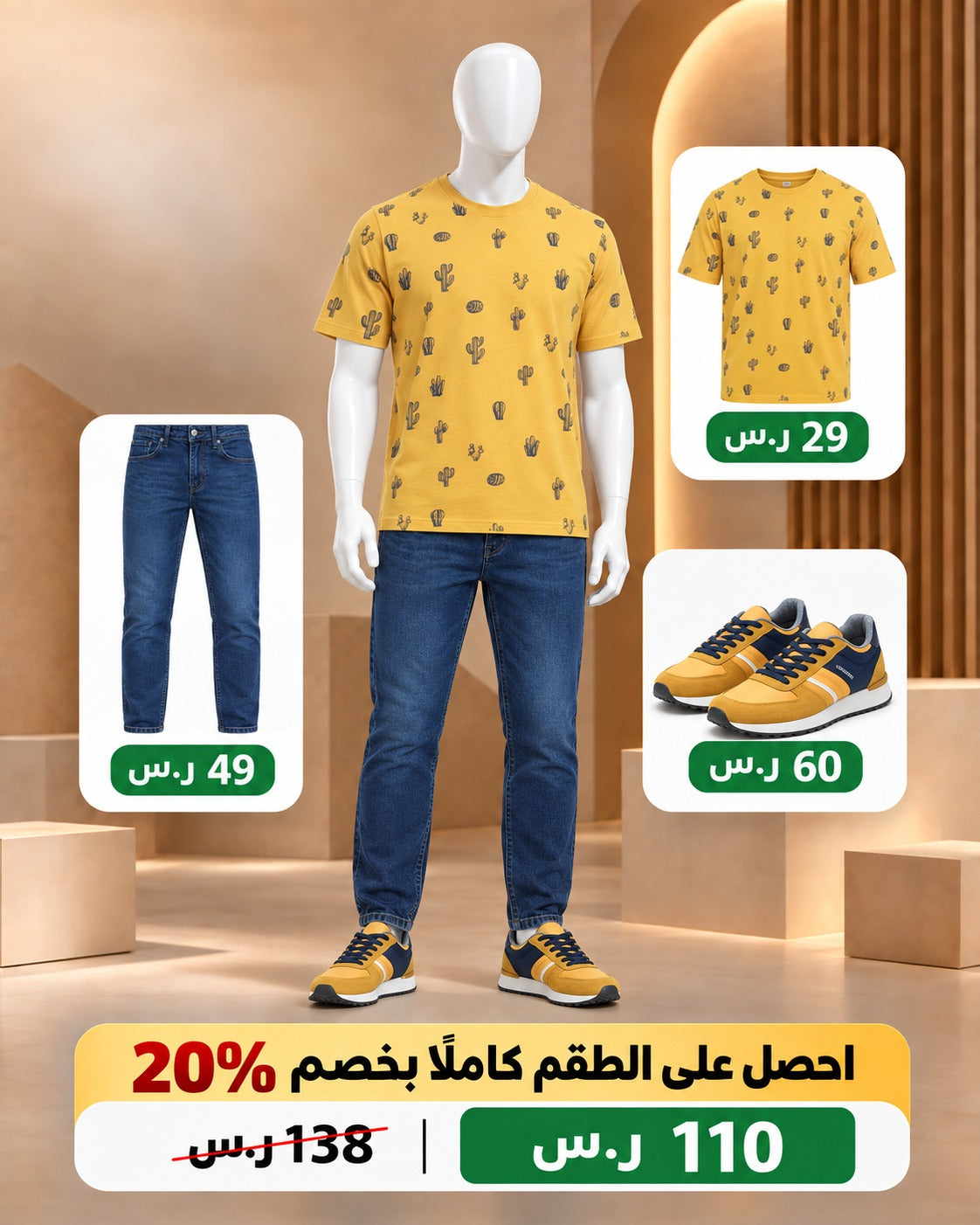 طقم كاجوال كاكتوس شبابي