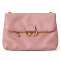 Pink Shoulder Bag with Gold Chain