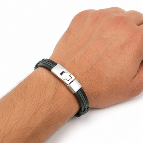 Multi-strand leather bracelet