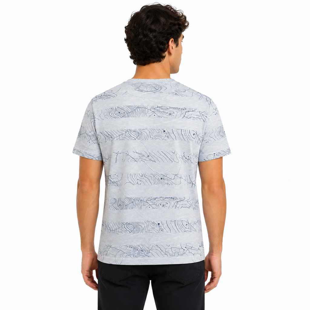 Men's Striped Topographic T-Shirt