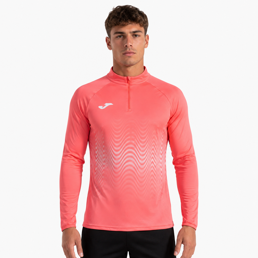 Coral Zip-Up Sports T-Shirt