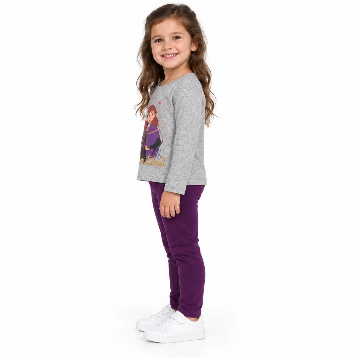 Kids' Gray and Purple Printed Set