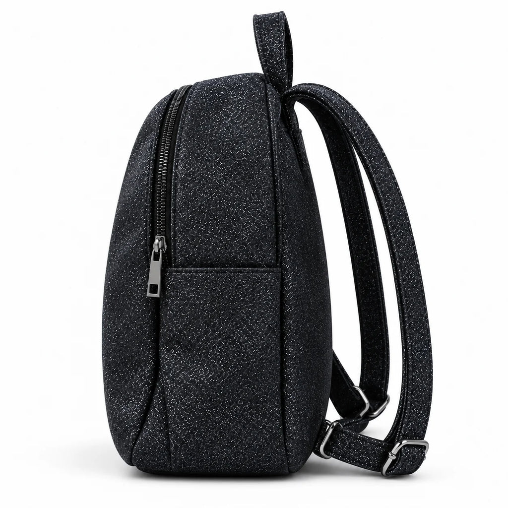 Small Glossy Black Backpack