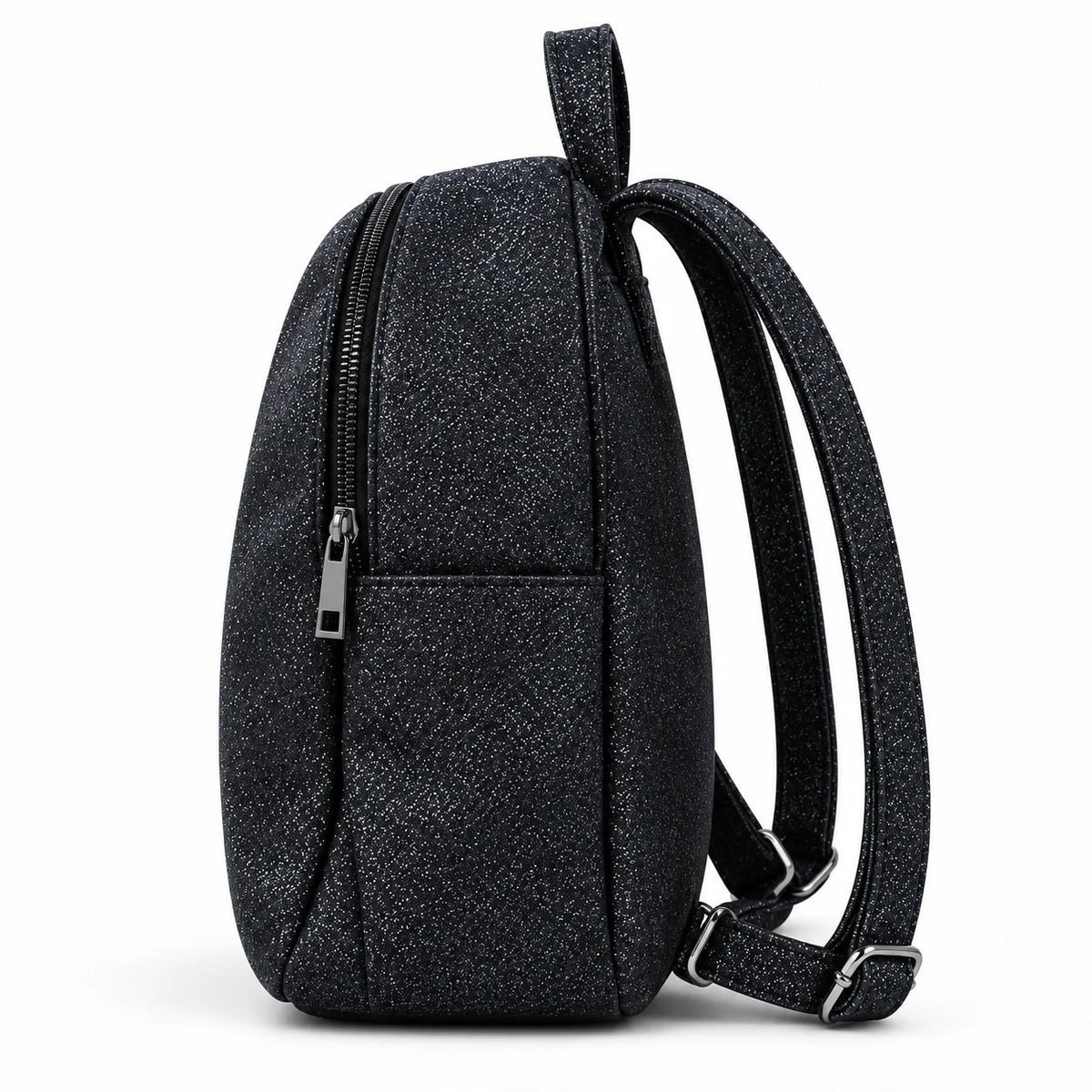 Small Glossy Black Backpack