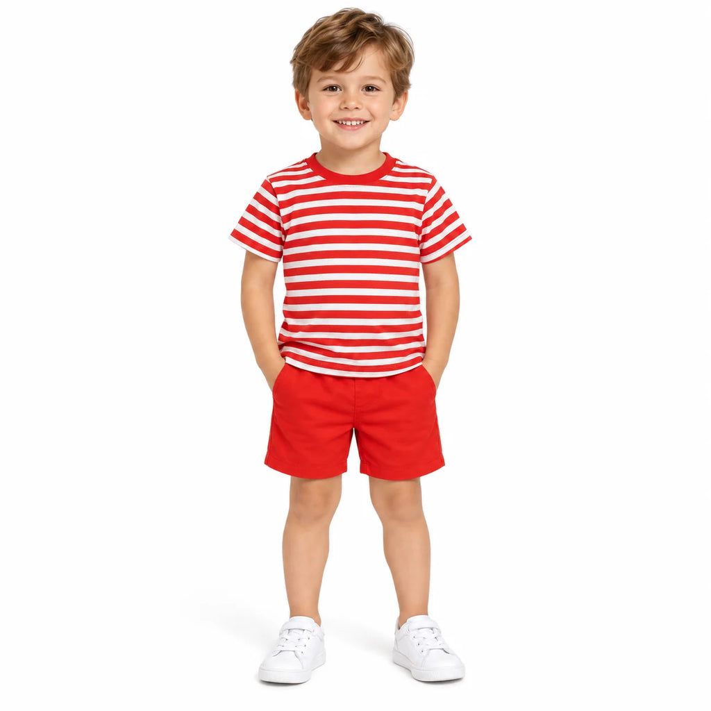 Boys' Red Striped Set