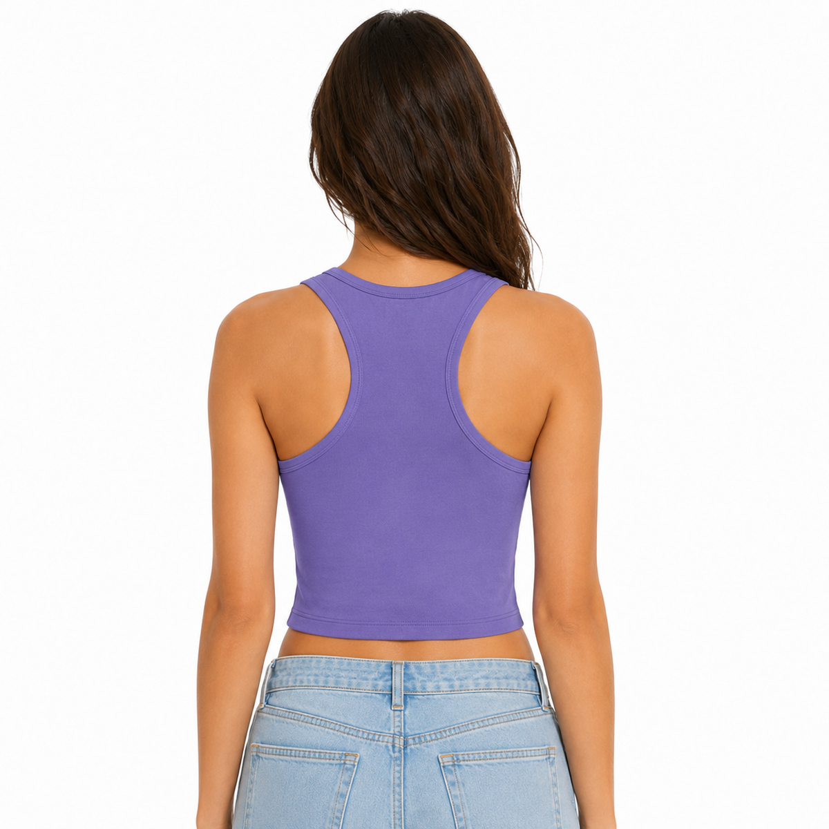 Women's Purple Bear Print Crop Top