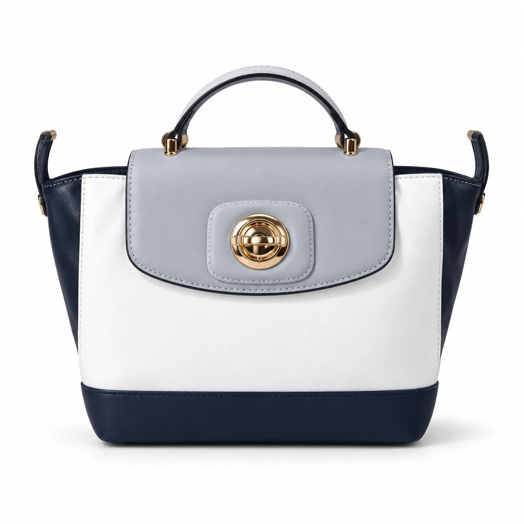 Elegant Tricolor Structured Handbag