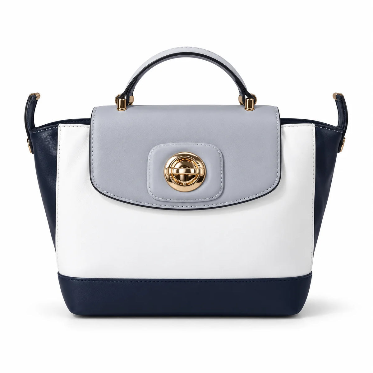 Elegant Tricolor Structured Handbag
