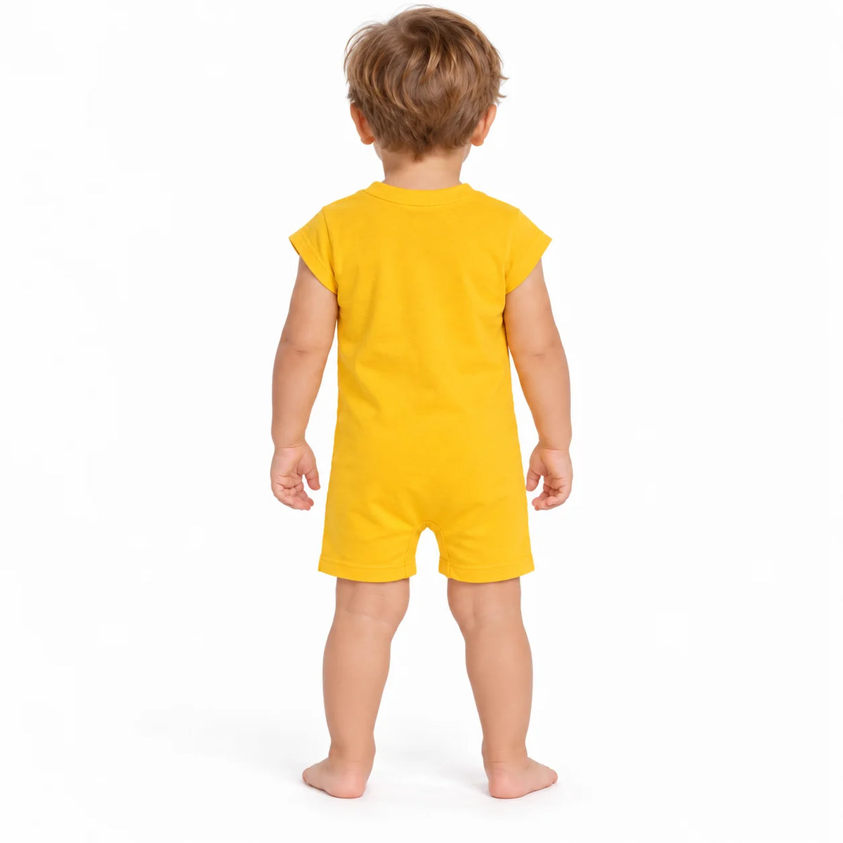 Boys' Yellow Printed Romper