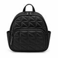 Black Quilted Geometric Backpack