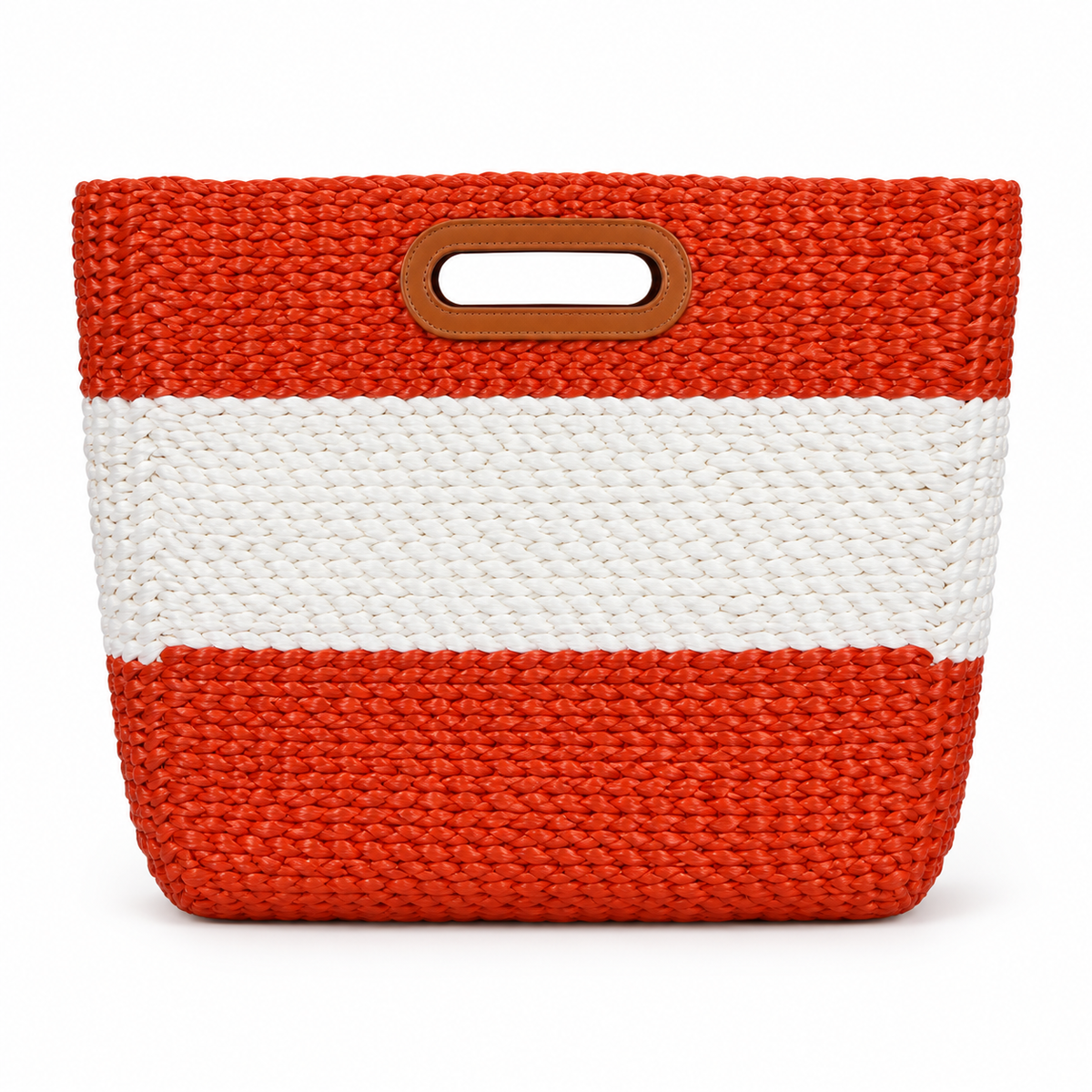 Red White Woven Bag