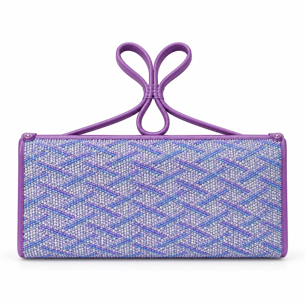 Glittering Studded Purple Handbag