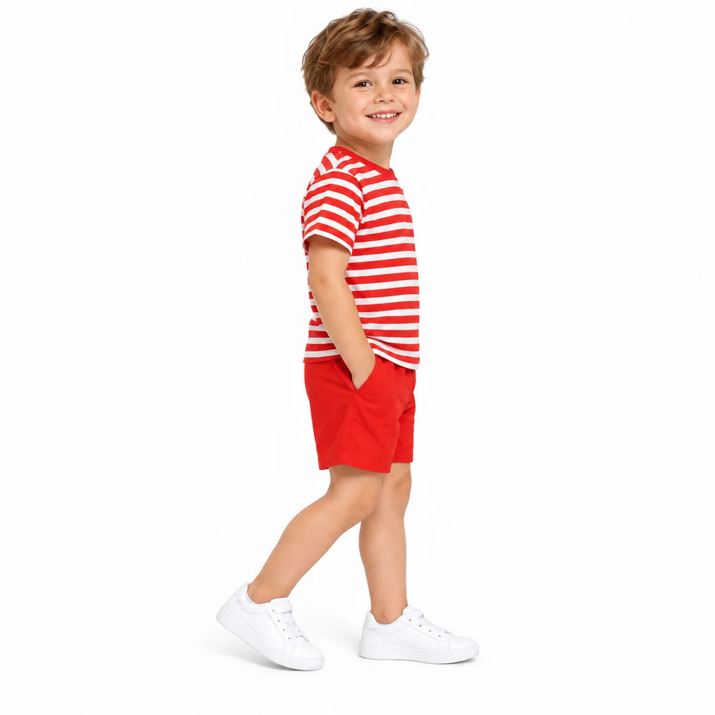 Boys' Red Striped Set