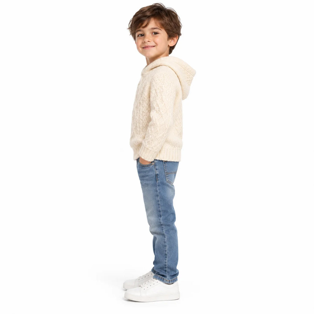Kids' Off-White Knit Hoodie