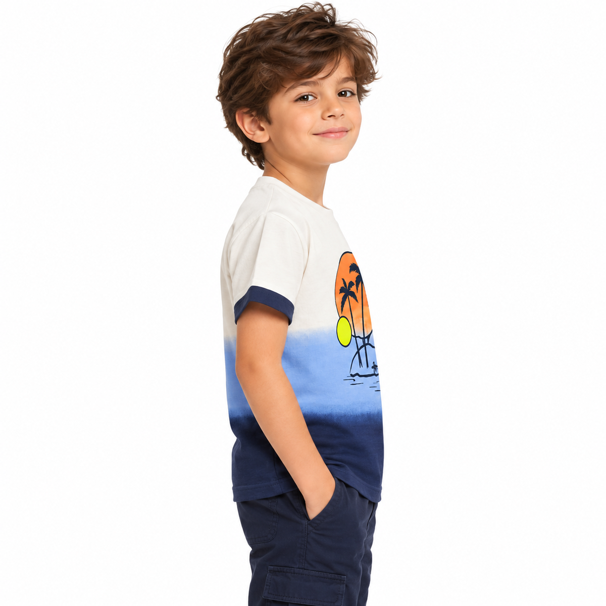 Kids' Navy Gradient T-Shirt by IDEXE