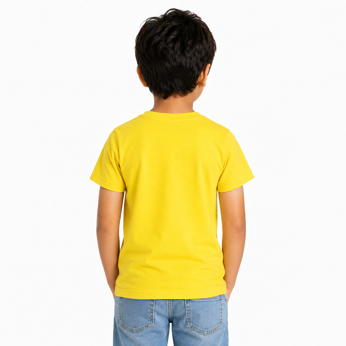 Kids' yellow printed T-shirt