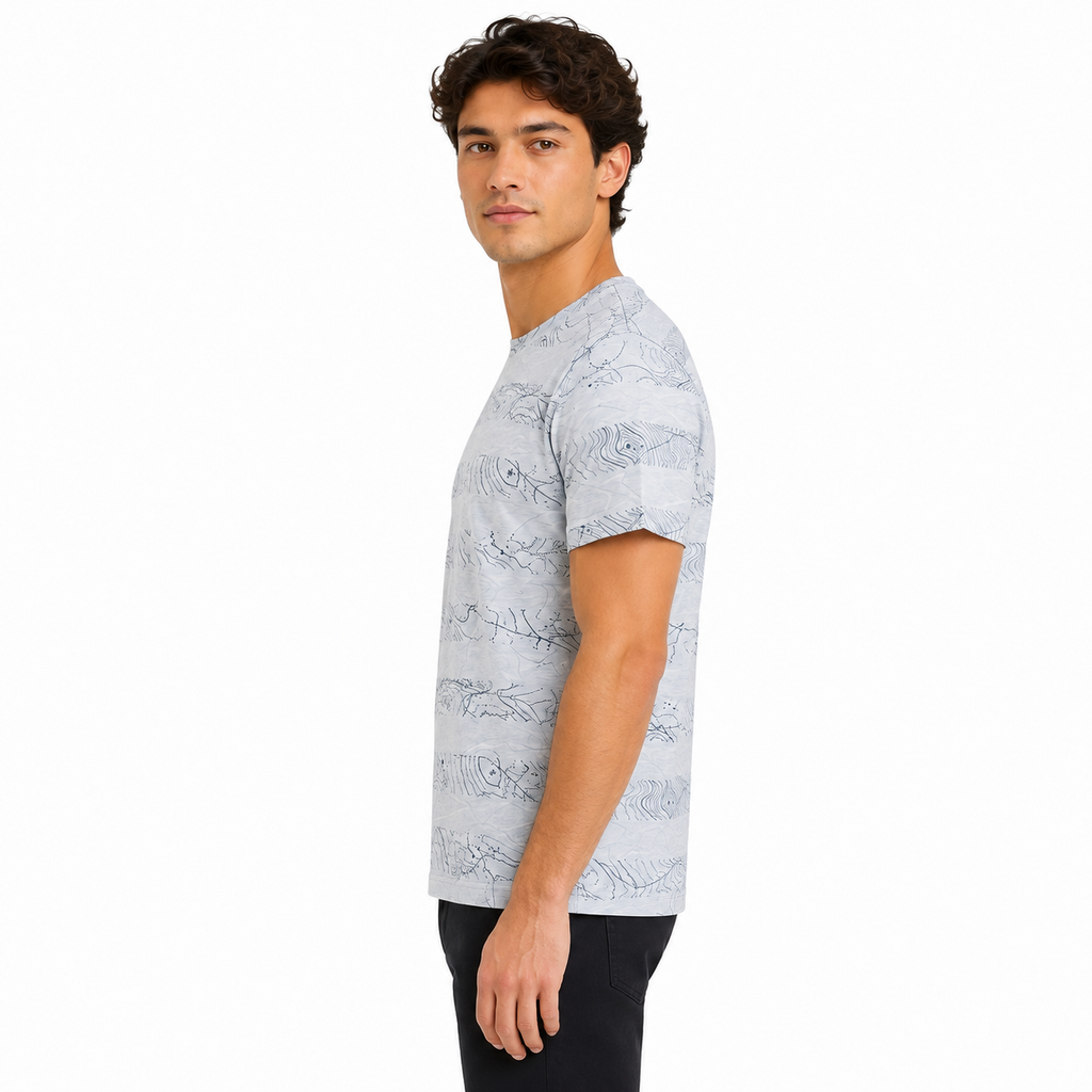 Men's Striped Topographic T-Shirt