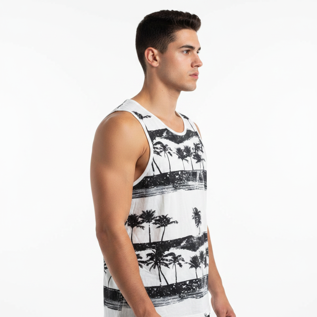 Tropical Palm Muscle Tank - Side View