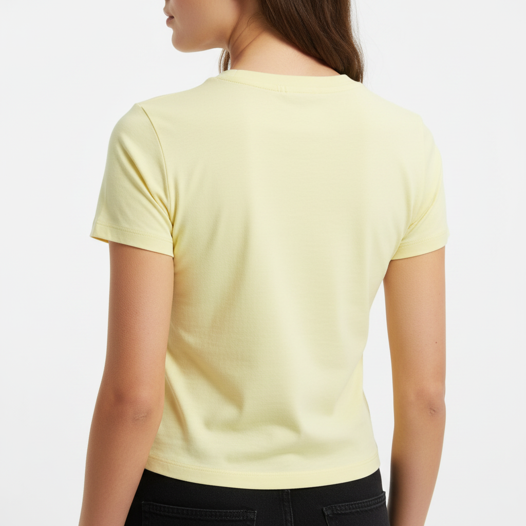 تيشيرت أصفر سادة - منظر خلفي