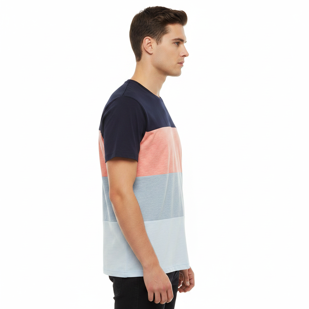 تي شيرت كولور بلوك ثلاثي - من الجنب