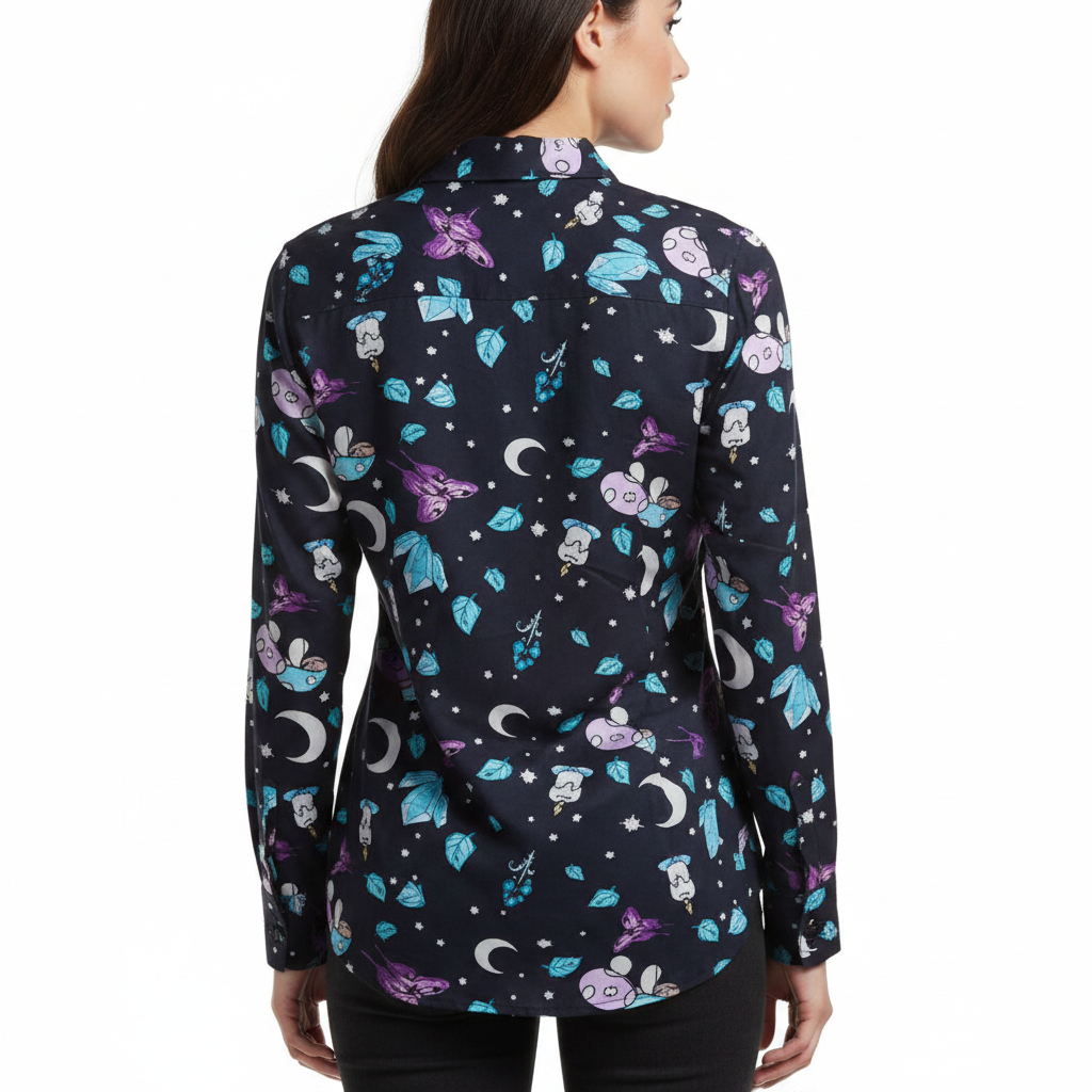 Galaxy Print Women's Shirt - Back View