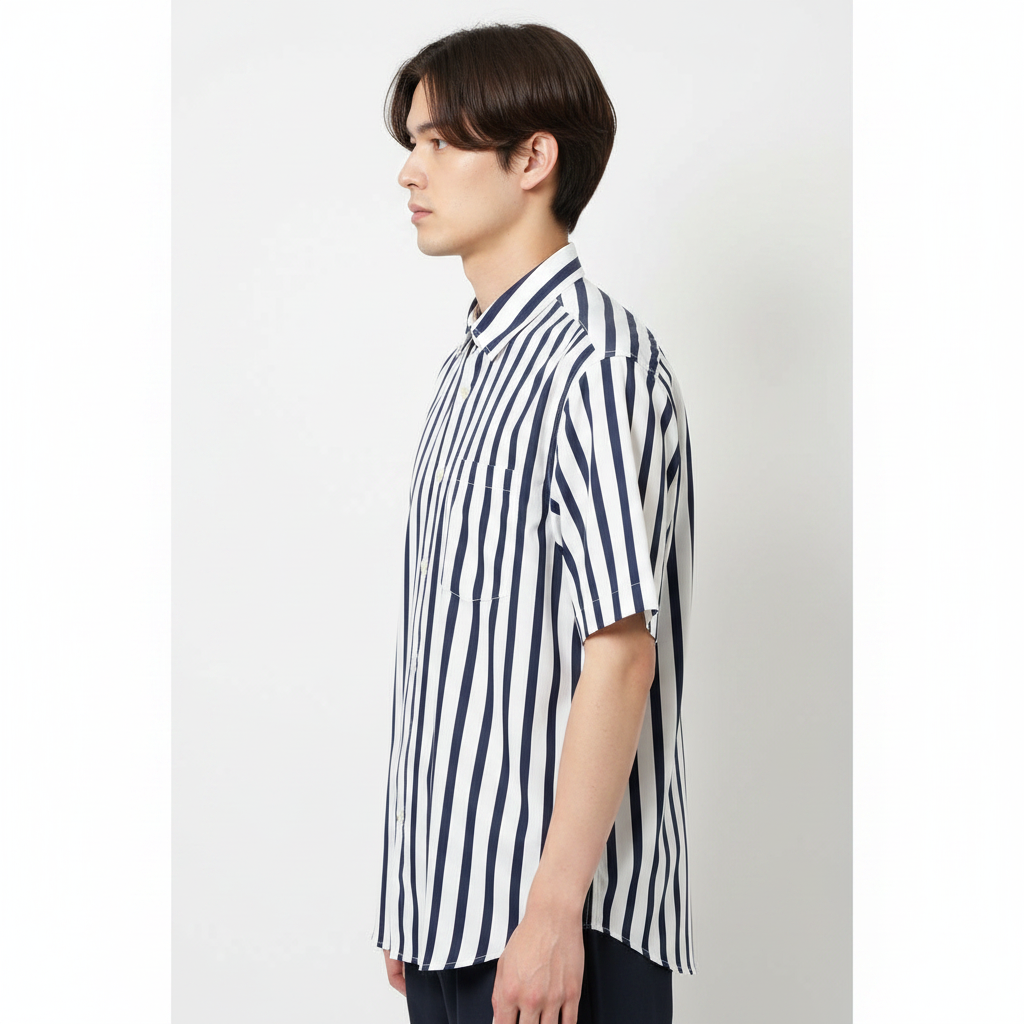 Striped Short Sleeve Shirt - Side View