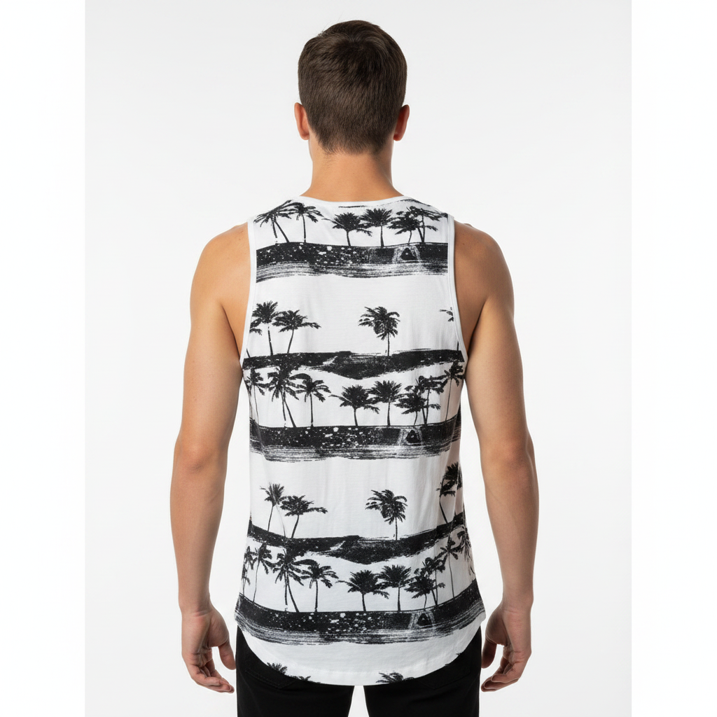 Tropical Palm Muscle Tank - Back View